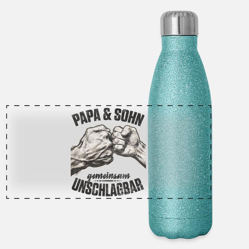 Papa fils poing poussé ensemble imbattable Gourde isotherme panoramique pailletée 500 ml