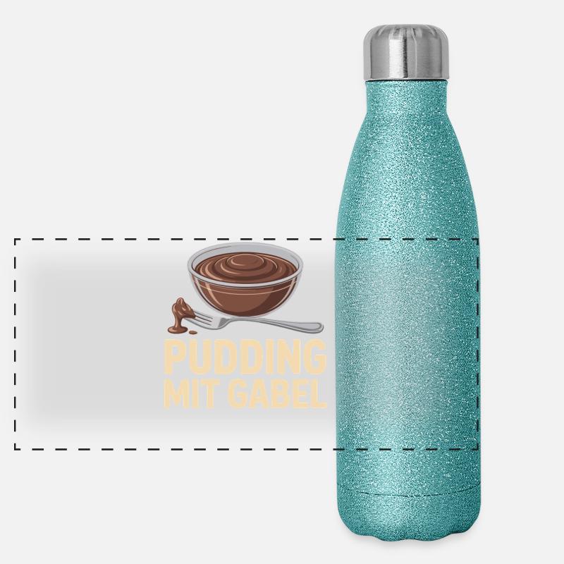 Pudding Mit Gabel Panorama Glitzer Isolierflasche 500 ml