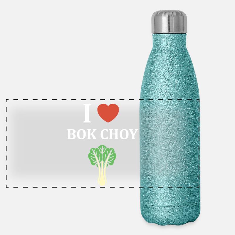 J Adore Bok Choy Grafik Panorama Glitzer Isolierflasche 500 ml
