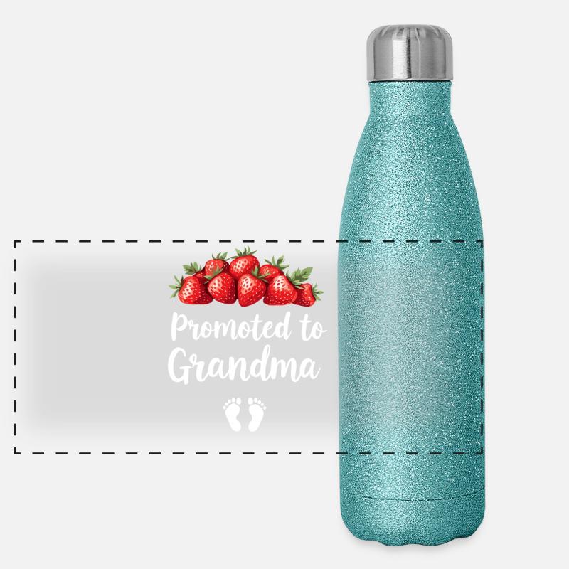 Werdender Oma loading zukünftige Großmutter Panorama Glitzer Isolierflasche 500 ml