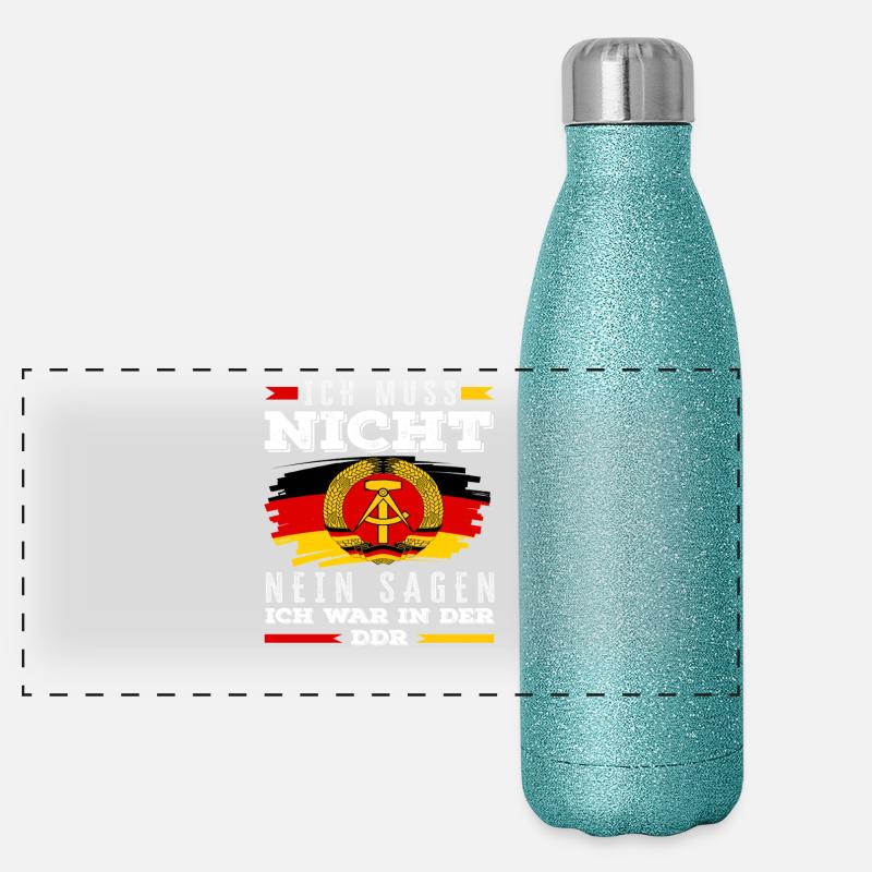 Ossi Spruch DDR Stolz Nein Sagen Panoramic Glitter Thermal Bottle 500 ml
