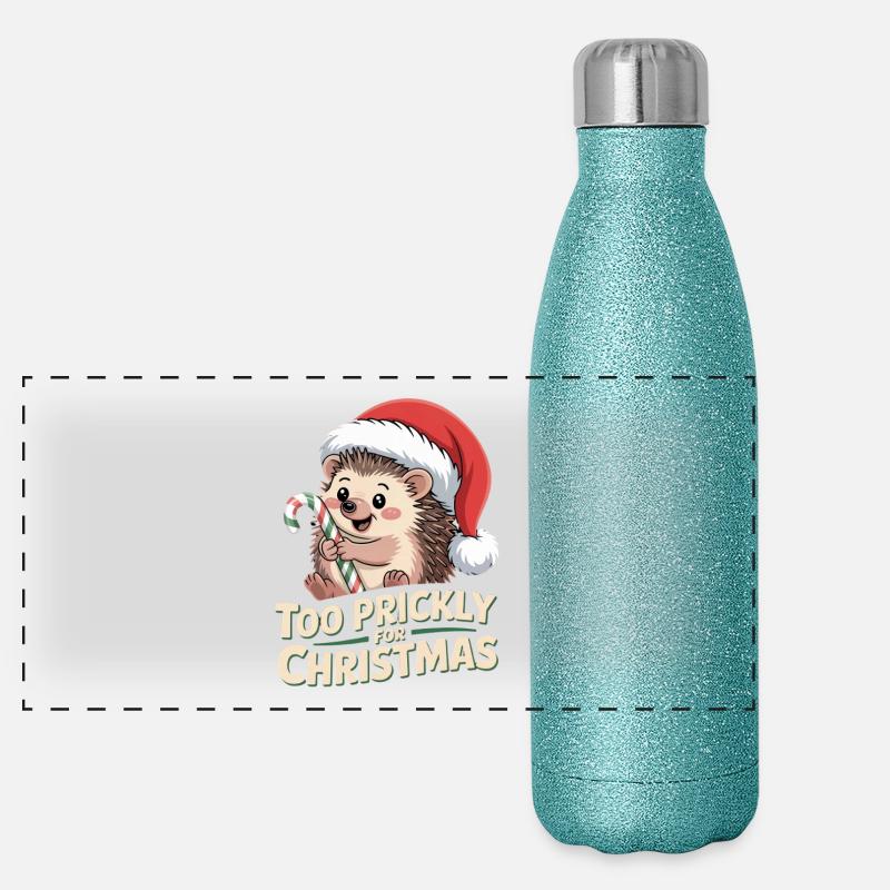 Igel Weihnachten Humor Panorama Glitzer Isolierflasche 500 ml