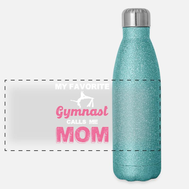 Motif préféré de la maman gymnaste Gourde isotherme panoramique pailletée 500 ml
