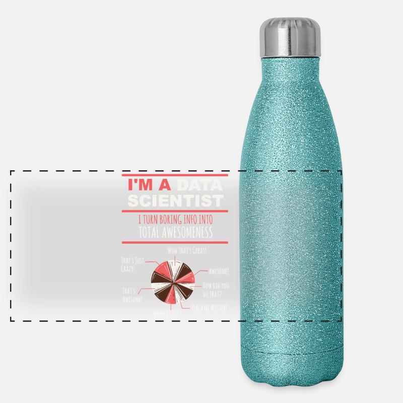 I’m a Data Scientist Boring Info into Awesomeness Panorama Glitzer Isolierflasche 500 ml