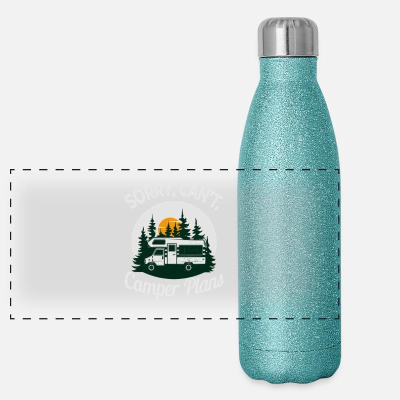 Désolé, je ne peux pas. Plans de camping-car – Funny Camping Design Gourde isotherme panoramique pailletée 500 ml