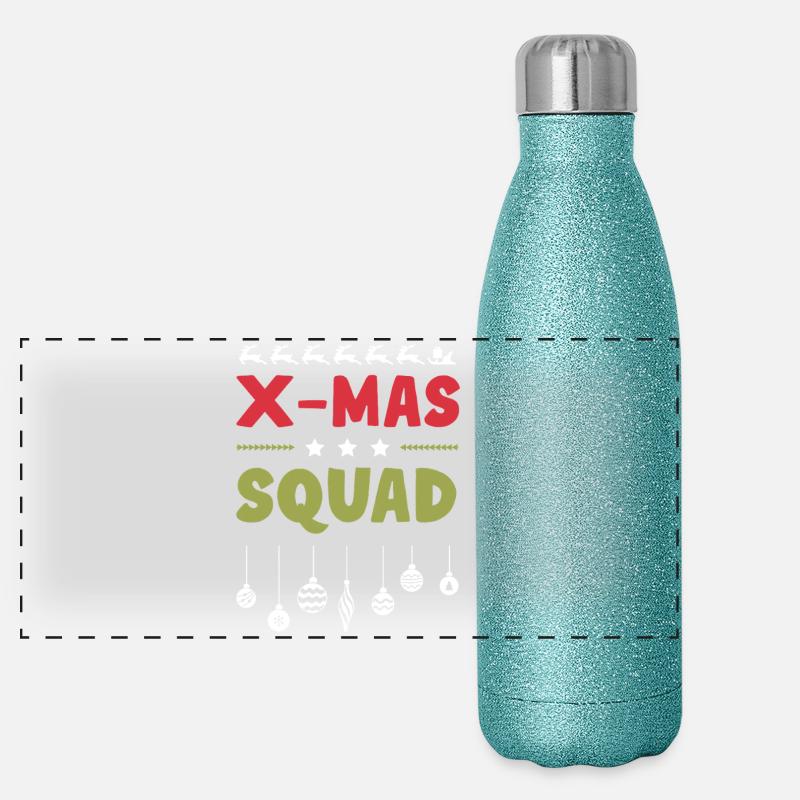Escouade de Noël Gourde isotherme panoramique pailletée 500 ml