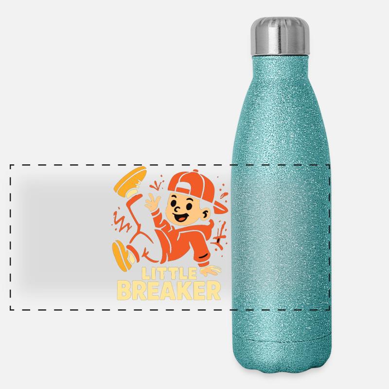 Little Breaker – Cooles Breakdance Kinder Panorama Glitzer Isolierflasche 500 ml