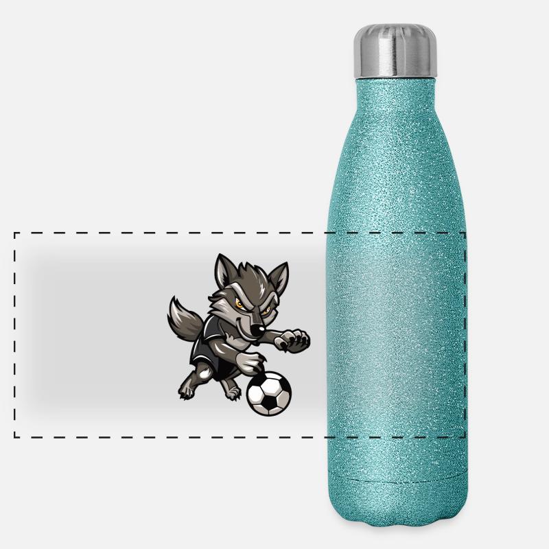 Wolfsoccer Animated Wolf Panoramic Glitter Thermal Bottle 500 ml