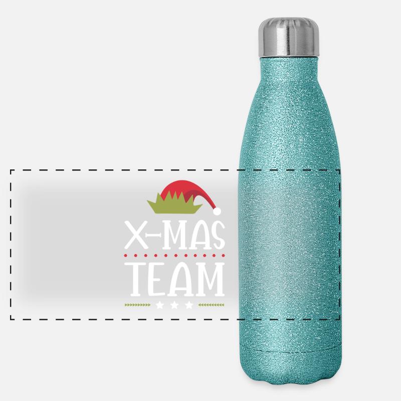 Escouade de Noël Gourde isotherme panoramique pailletée 500 ml