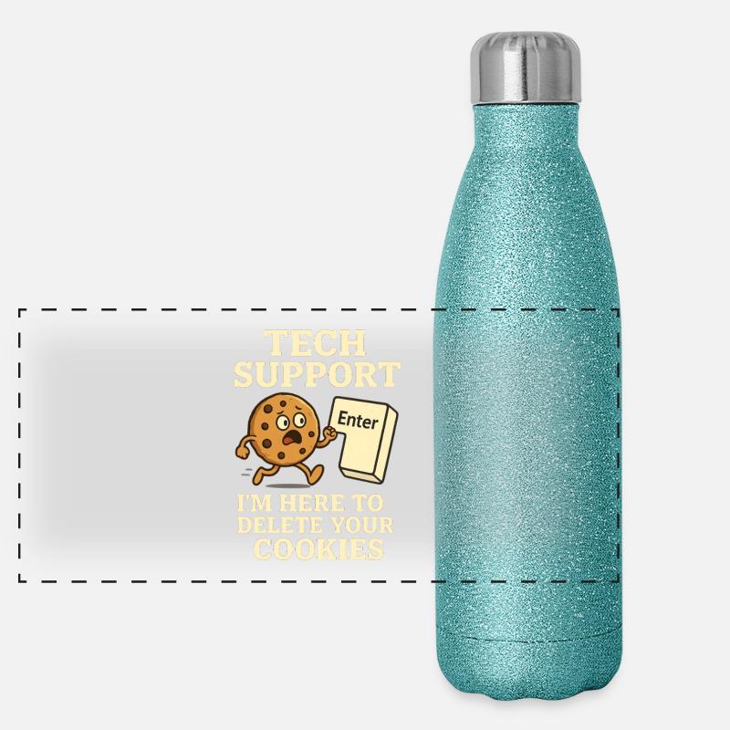 Tech Support I'm Here To Delete Your Cookies Panorama Glitzer Isolierflasche 500 ml
