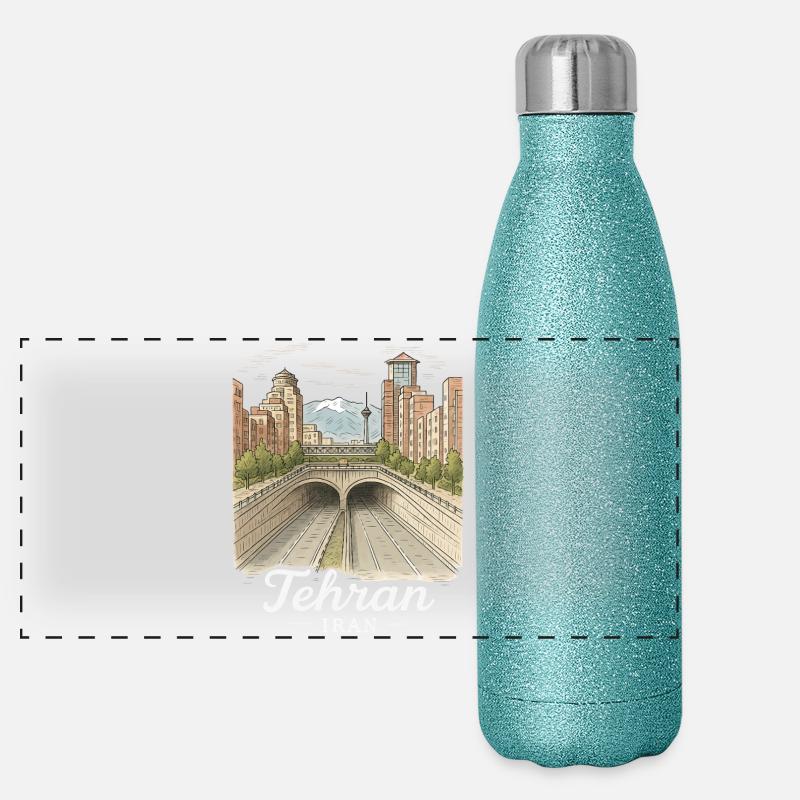 Teheran Iran Panorama Glitzer Isolierflasche 500 ml