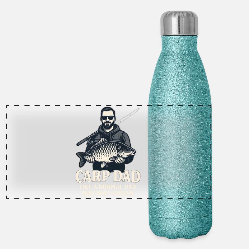 Papa carpe juste beaucoup plus frais Gourde isotherme panoramique pailletée 500 ml
