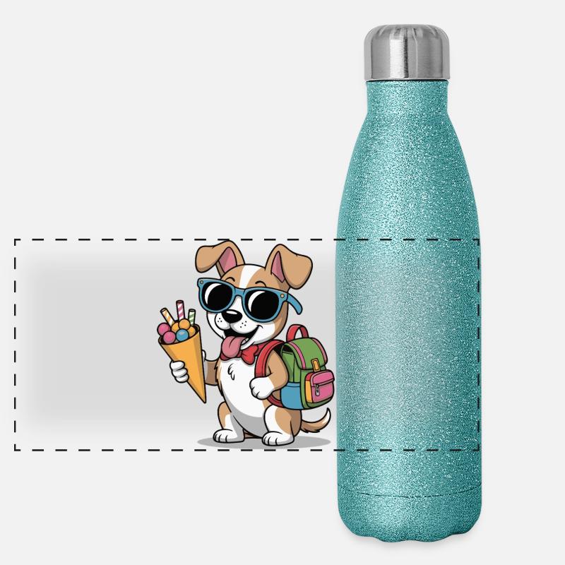 Sommerhund mit Eiscreme Panoramic Glitter Thermal Bottle 500 ml