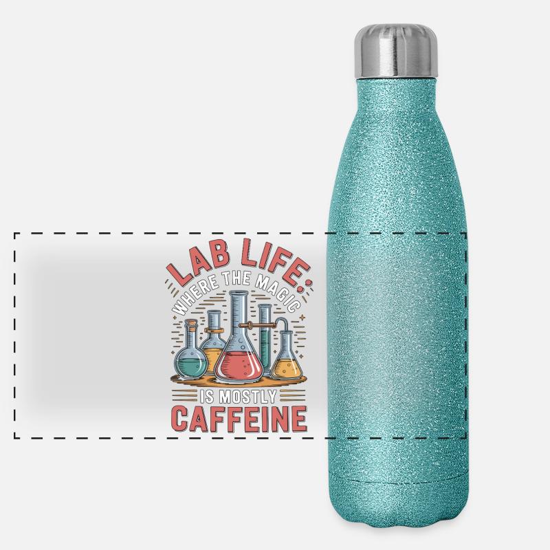 Lab Technician Lab Life Where The Magic Scientist Panorama Glitzer Isolierflasche 500 ml