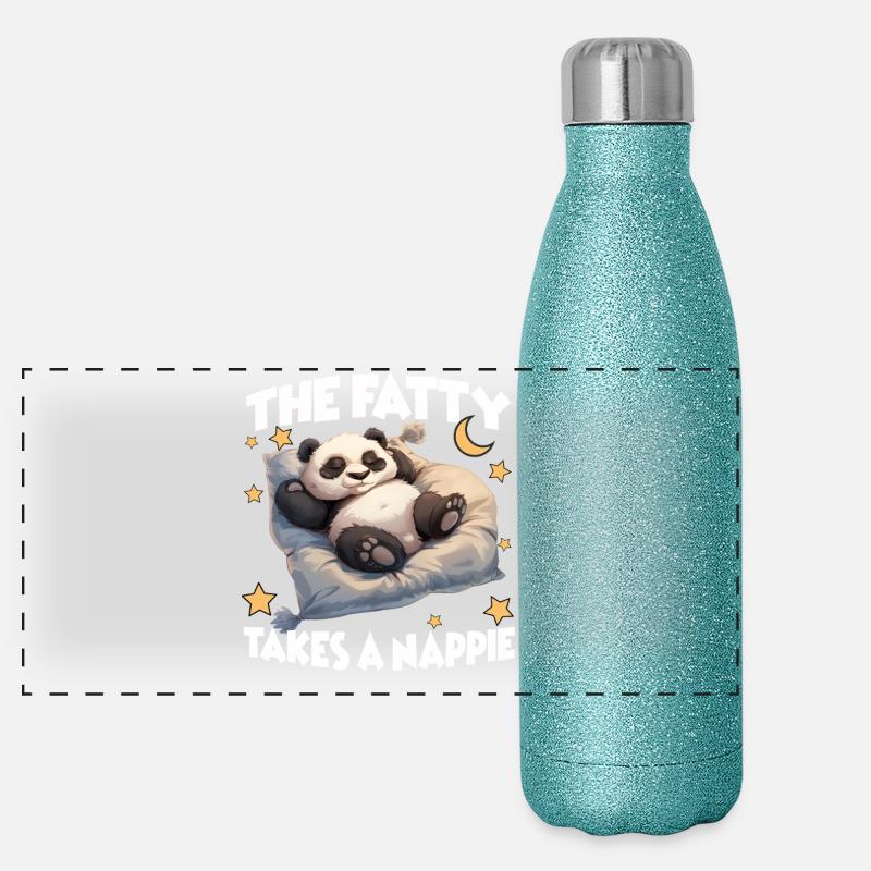 Lazy Panda Pyjamas Perfektes Nachthemd Panda Panorama Glitzer Isolierflasche 500 ml