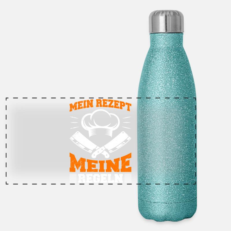 Chef : MA RECETTE MES RÈGLES Amusant Gourde isotherme panoramique pailletée 500 ml