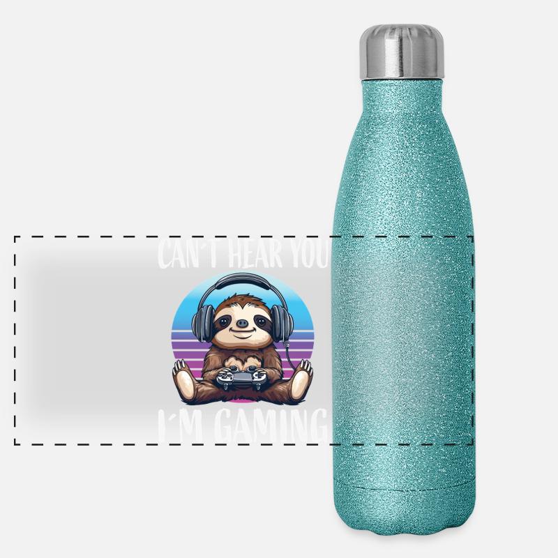 Can you hear me? Gaming Sloth Panoramic Glitter Thermal Bottle 500 ml