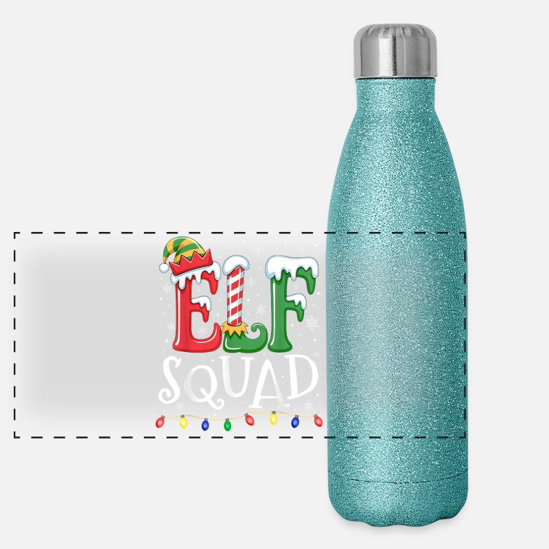 Elf Squad Christmas Cheer Gourde isotherme panoramique pailletée 500 ml