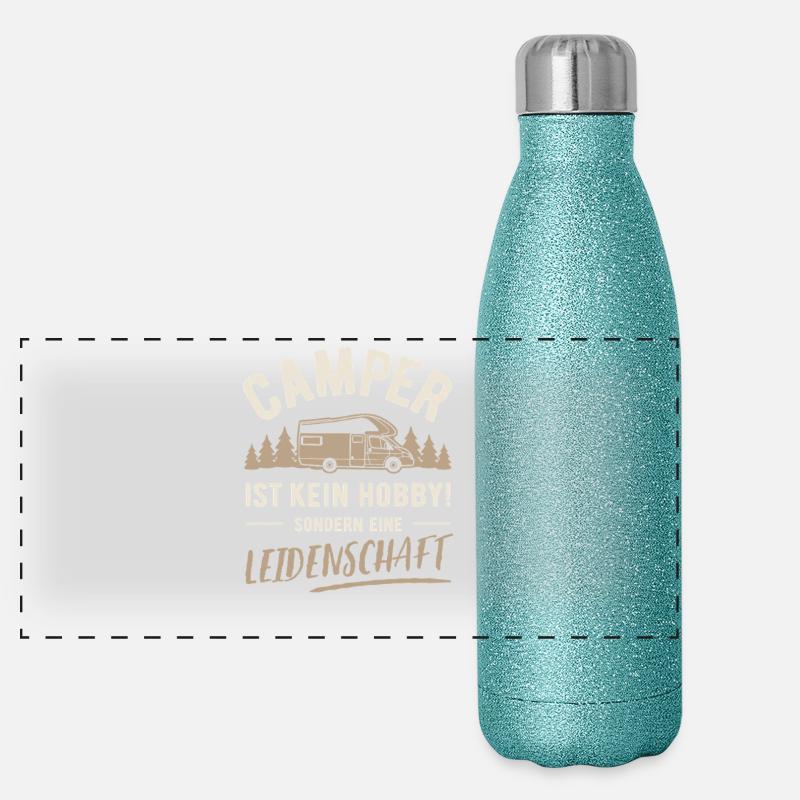 Camper | Kein Hobby sondern Leidenschaft Panorama Glitzer Isolierflasche 500 ml