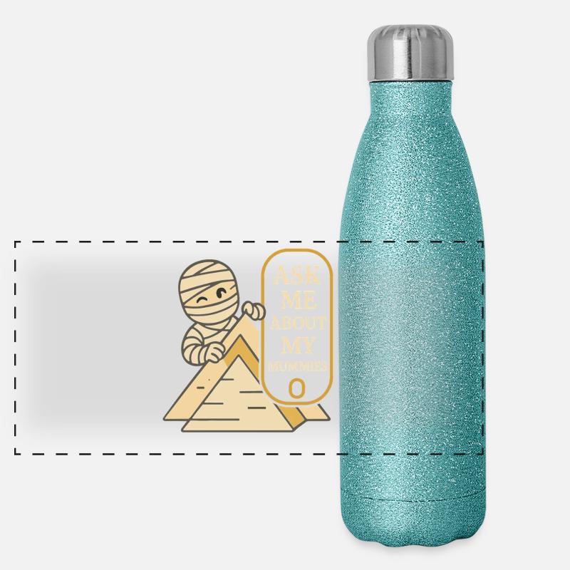 Pharaoh Archaeology in Ancient Egypt Panoramic Glitter Thermal Bottle 500 ml