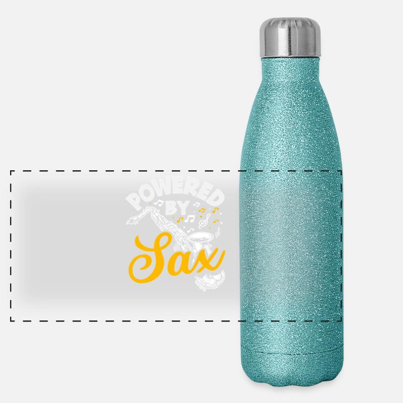 Fanfare de Saxophone Powered By Sax Gourde isotherme panoramique pailletée 500 ml
