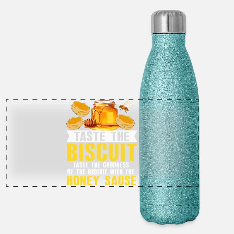 Honey Biscuit Slogan Tee Panorama Glitzer Isolierflasche 500 ml