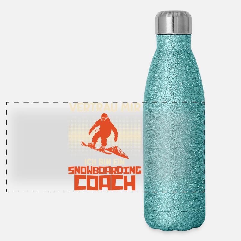 Entraîneurs de snowboard CROYEZ-MOI, JE FAIS DU SNOWBOARD Gourde isotherme panoramique pailletée 500 ml