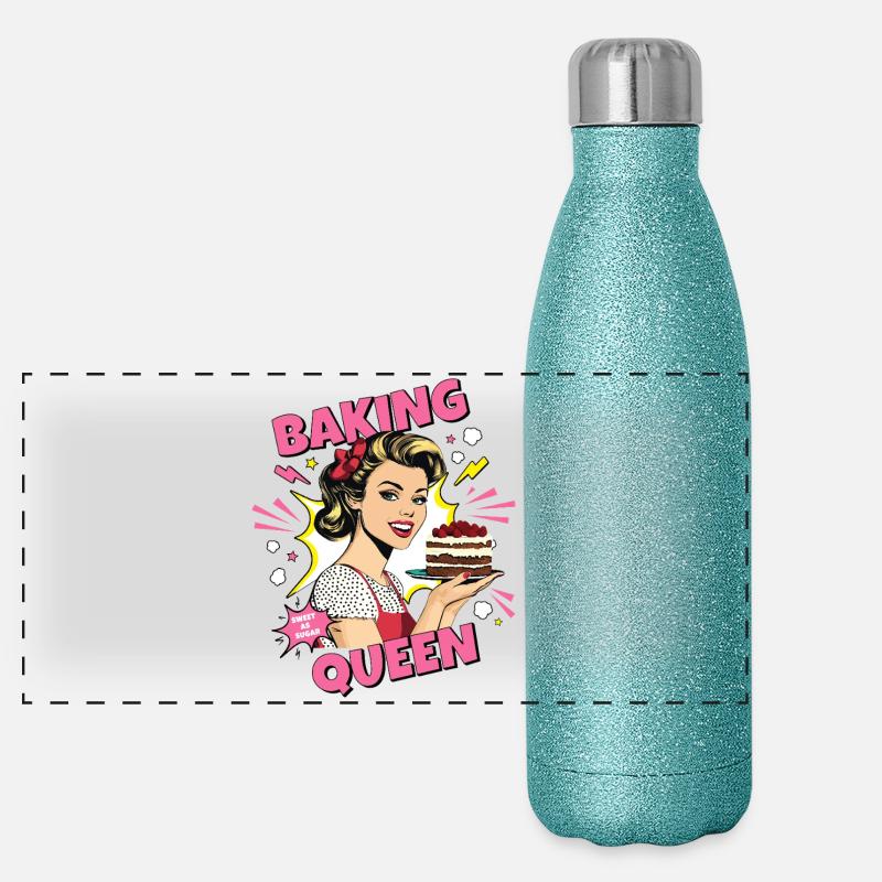 Cuisson Gâteau Cuisson Reine Cuisson Fée Boulanger Pop Art Gourde isotherme panoramique pailletée 500 ml
