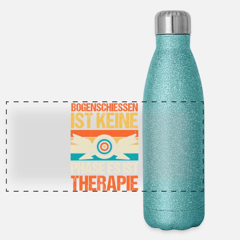 Bogenschütze Bogensport Bogenschießen Panorama Glitzer Isolierflasche 500 ml