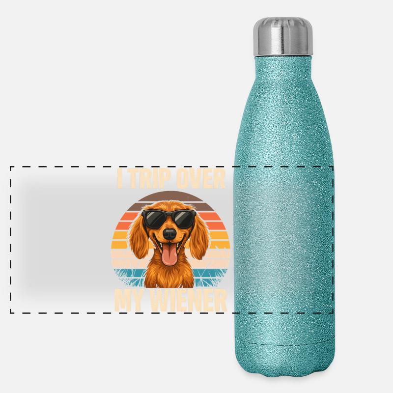 Vintage Dachshund Dachshund Owner Gift Idea Panoramic Glitter Thermal Bottle 500 ml