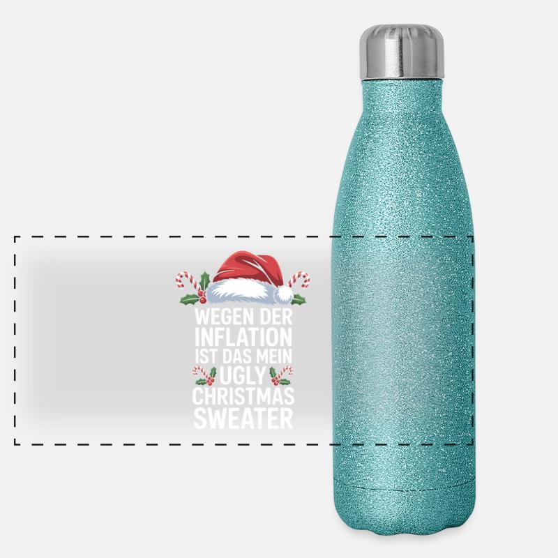 Expression de Noël sur l’inflation Gourde isotherme panoramique pailletée 500 ml