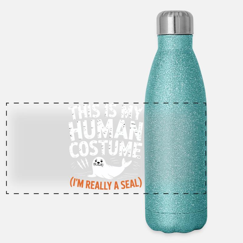 jeu de mots sur le costume de phoque Gourde isotherme panoramique pailletée 500 ml