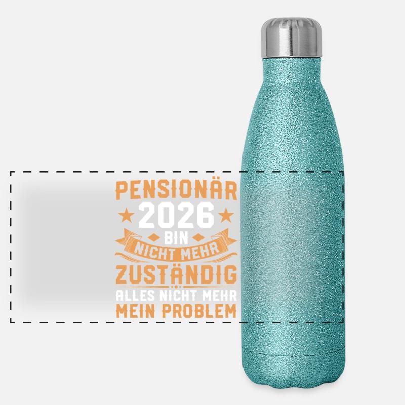 Pension Non responsable - Pensionné 2026 Gourde isotherme panoramique pailletée 500 ml