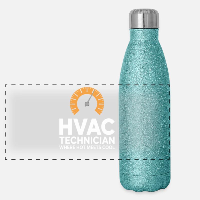 HVAC Reparatur Klima Technik Experte Arbeiter Panorama Glitzer Isolierflasche 500 ml