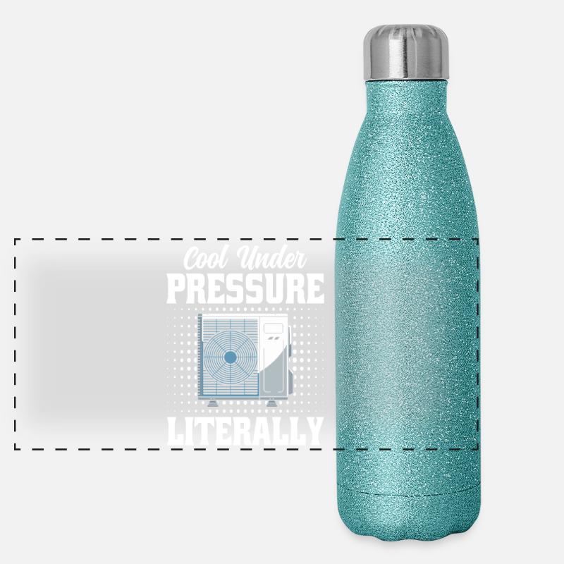 HVAC Techniker Spruch - Lüftung Profis Männer Panorama Glitzer Isolierflasche 500 ml