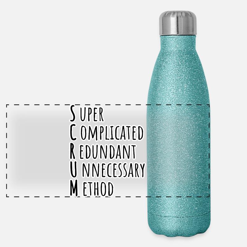 SCRUM Master has agilely developed the Daily Backlog Refinement Panoramic Glitter Thermal Bottle 500 ml