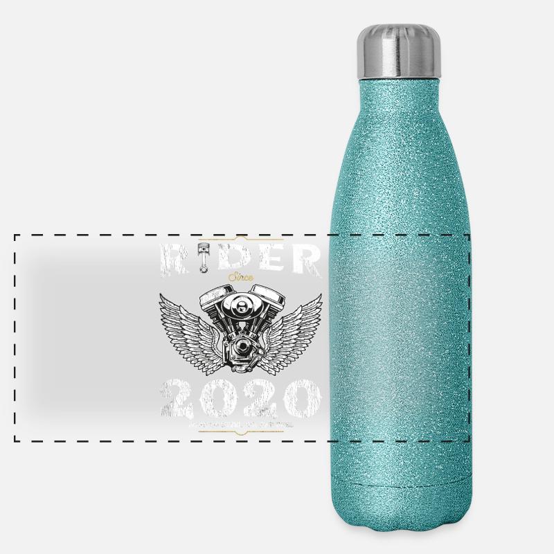 Fahrer seit 2020 - aufgewachsen auf Geschwindigkeit und Stahl Panorama Glitzer Isolierflasche 500 ml