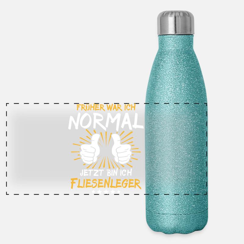 Fliesenleger Spruch Panorama Glitzer Isolierflasche 500 ml
