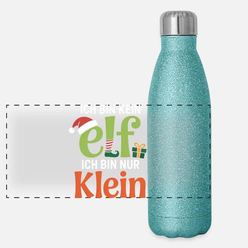 Ich bin kein Elf, ich bin nur Klein Panorama Glitzer Isolierflasche 500 ml