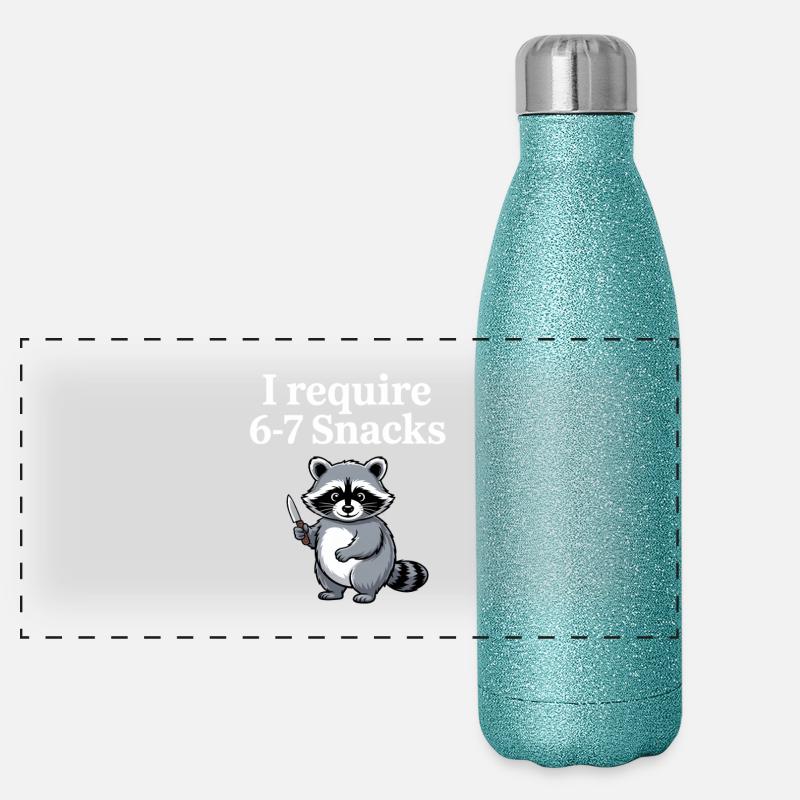 6-7 Internet Meme Cooler 6 7 Waschbär Panorama Glitzer Isolierflasche 500 ml