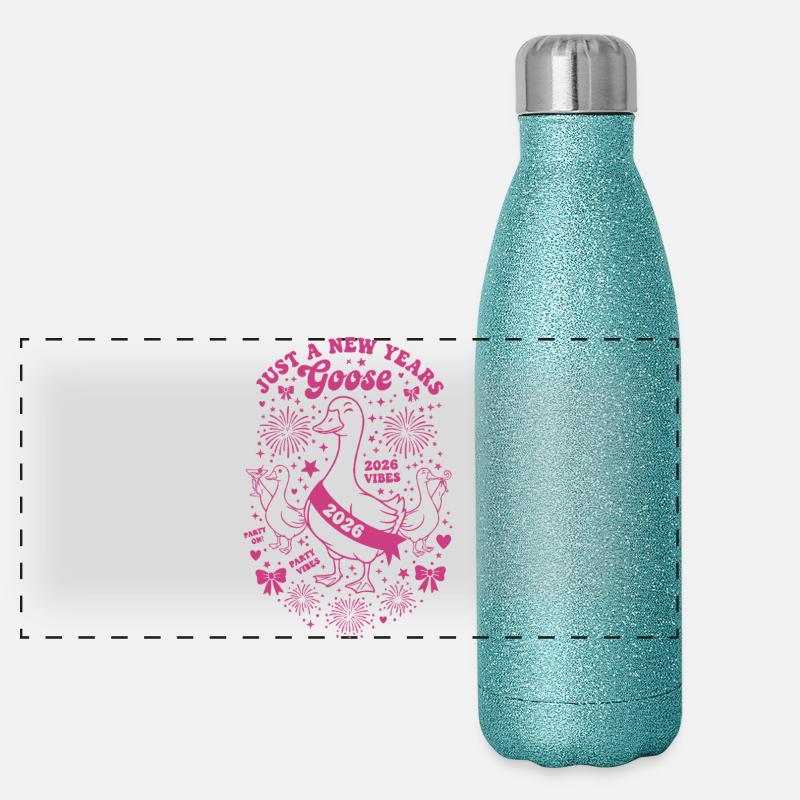Juste une soirée ambiance du Nouvel An 2026 Gourde isotherme panoramique pailletée 500 ml