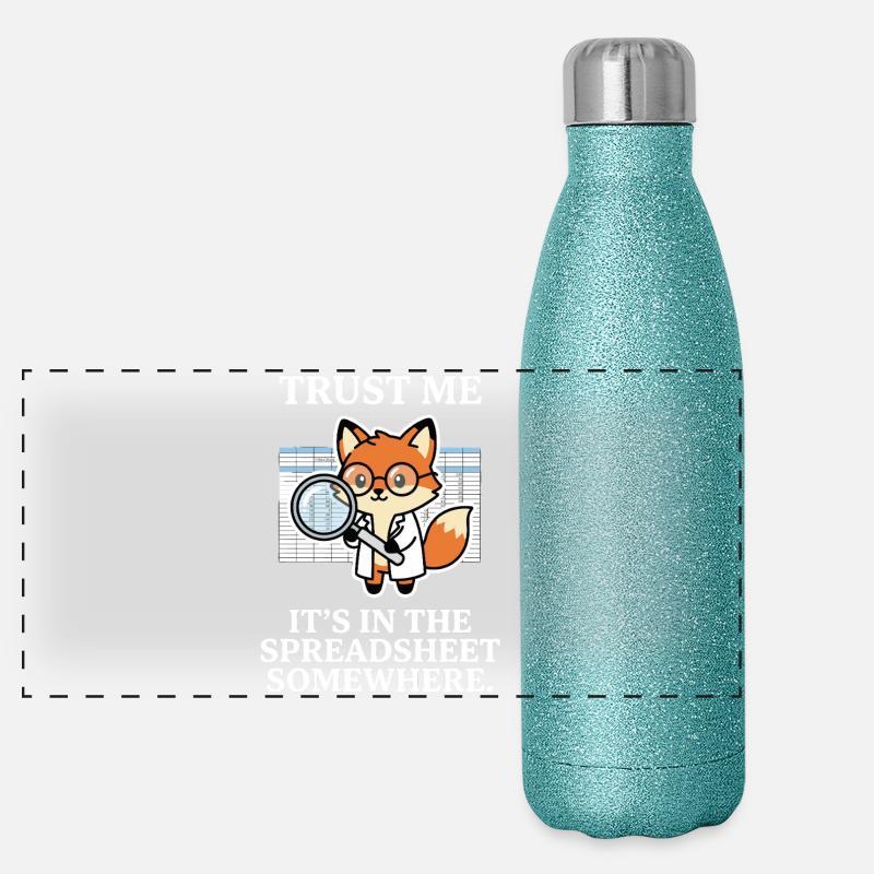 Trust Me It’s In The Spreadsheet Somewhere Fox Panoramic Glitter Thermal Bottle 500 ml