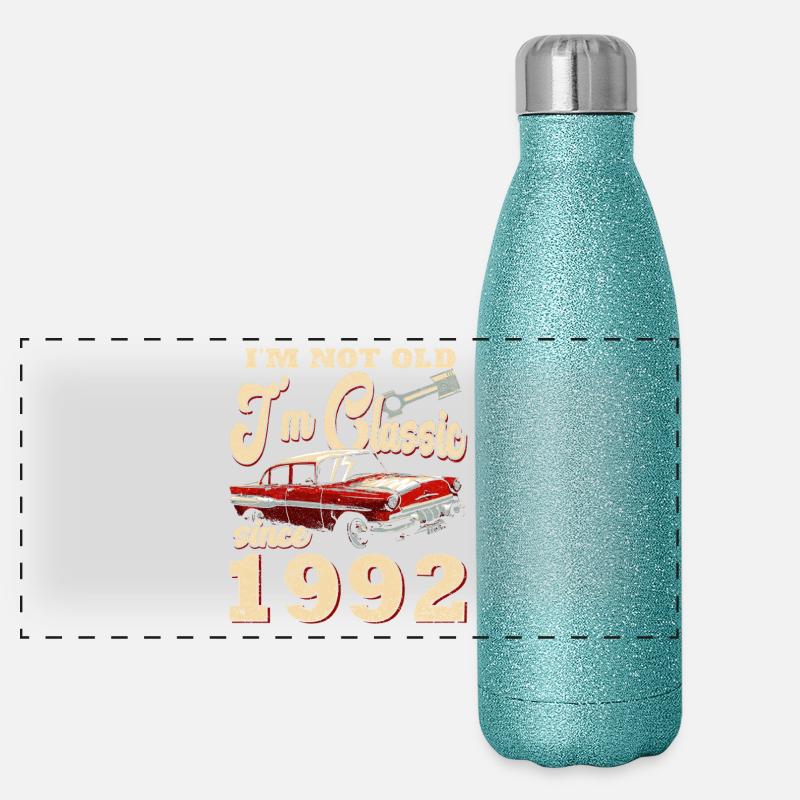 Not Old, Classic 1992 Car Panoramic Glitter Thermal Bottle 500 ml