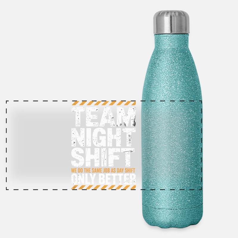 Nachtschicht Team: Besser Als Tag Panorama Glitzer Isolierflasche 500 ml
