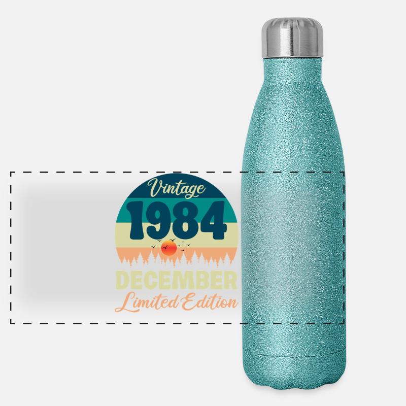 December 1984 Birthday Gift Panoramic Glitter Thermal Bottle 500 ml