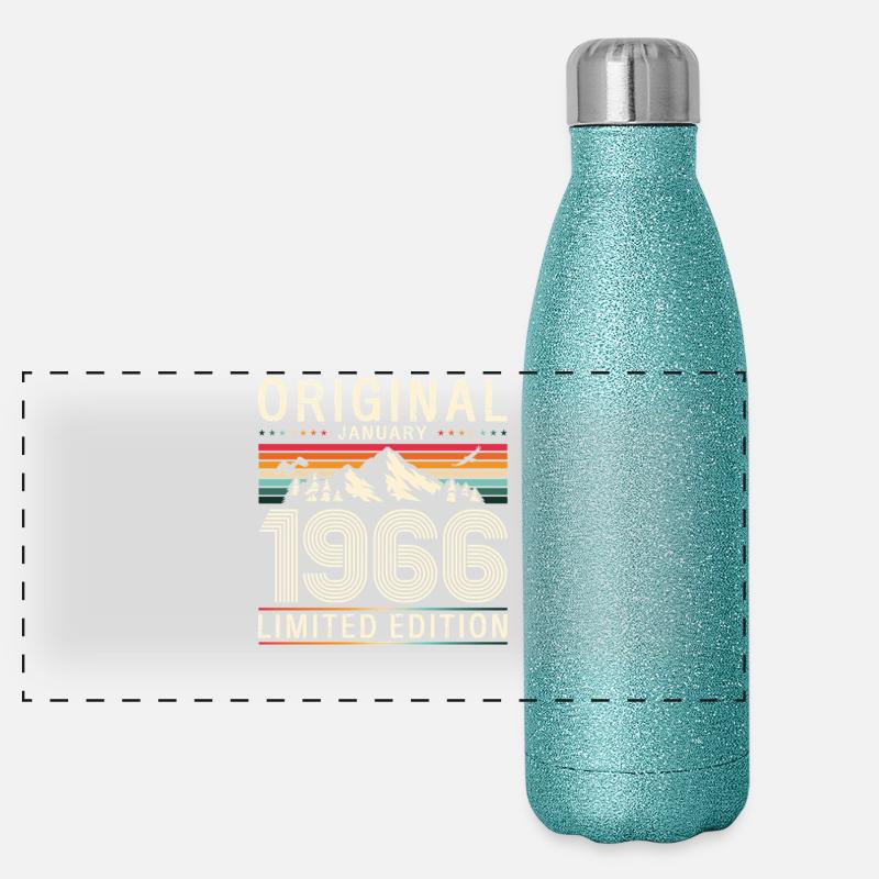 60e anniversaire Original Millésime janvier 1966 Gourde isotherme panoramique pailletée 500 ml