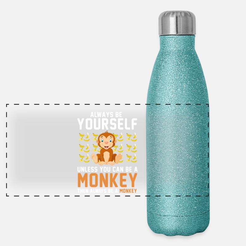 Sei immer du selbst, es sei denn, du kannst ein Affe sein Panorama Glitzer Isolierflasche 500 ml