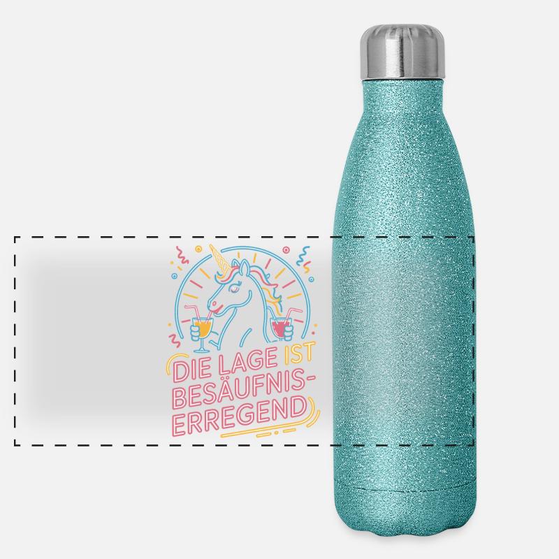 L’endroit est une bière de soirée alcoolisée Gourde isotherme panoramique pailletée 500 ml