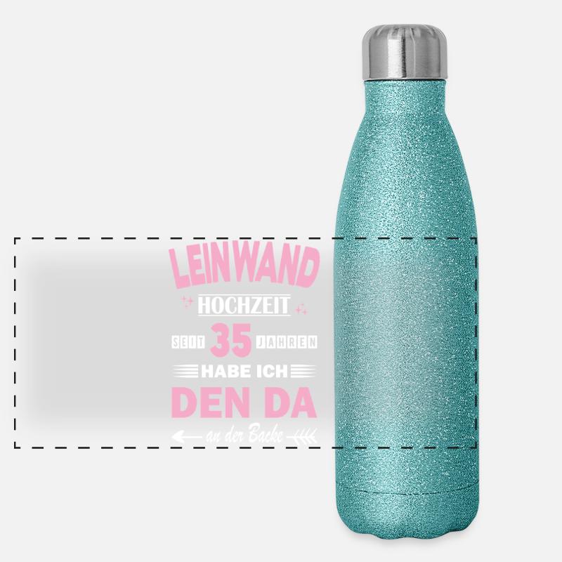 35 ans de relation Anniversaire de mariage Gourde isotherme panoramique pailletée 500 ml