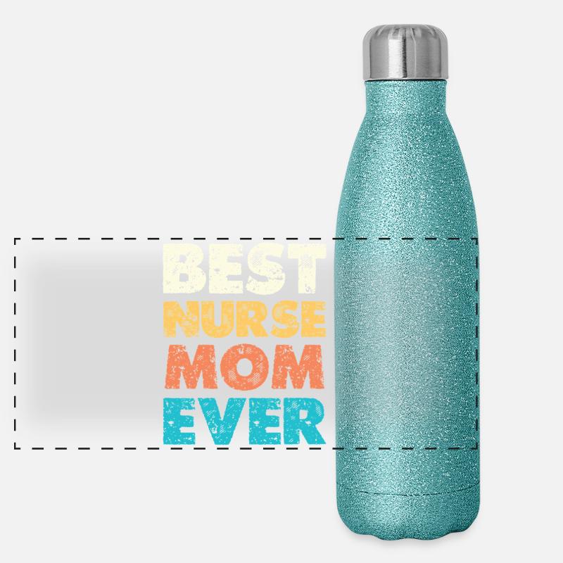 Beste Krankenschwester Mama Panorama Glitzer Isolierflasche 500 ml